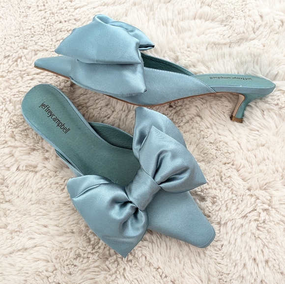 Jeffrey Campbell Ruban Satin Bow Mules 9 - Picture 7 of 8